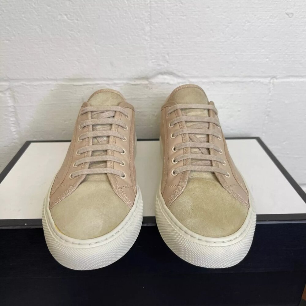 Woman By Common Projects Original Achilles Low Beige Leather Sneaker Women 38 EU